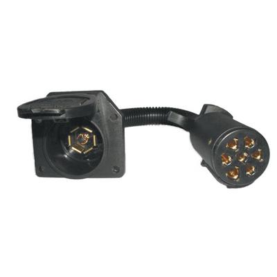 Pollak Corp 12724EP 7-WAY Pin Plug to 7-WAY Rv Socket (Stoneridge)