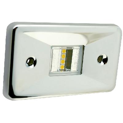 12v DC round transom light 3 in stainless steel boat marine clear SS 05391