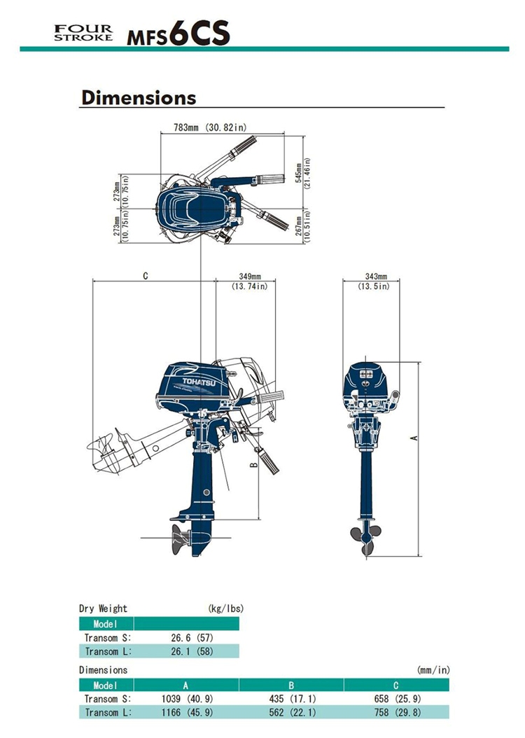 Tohatsu 4 Stroke MFS6CS Tohatsu 4 Stroke MFS6CS - www.tohatsu.us