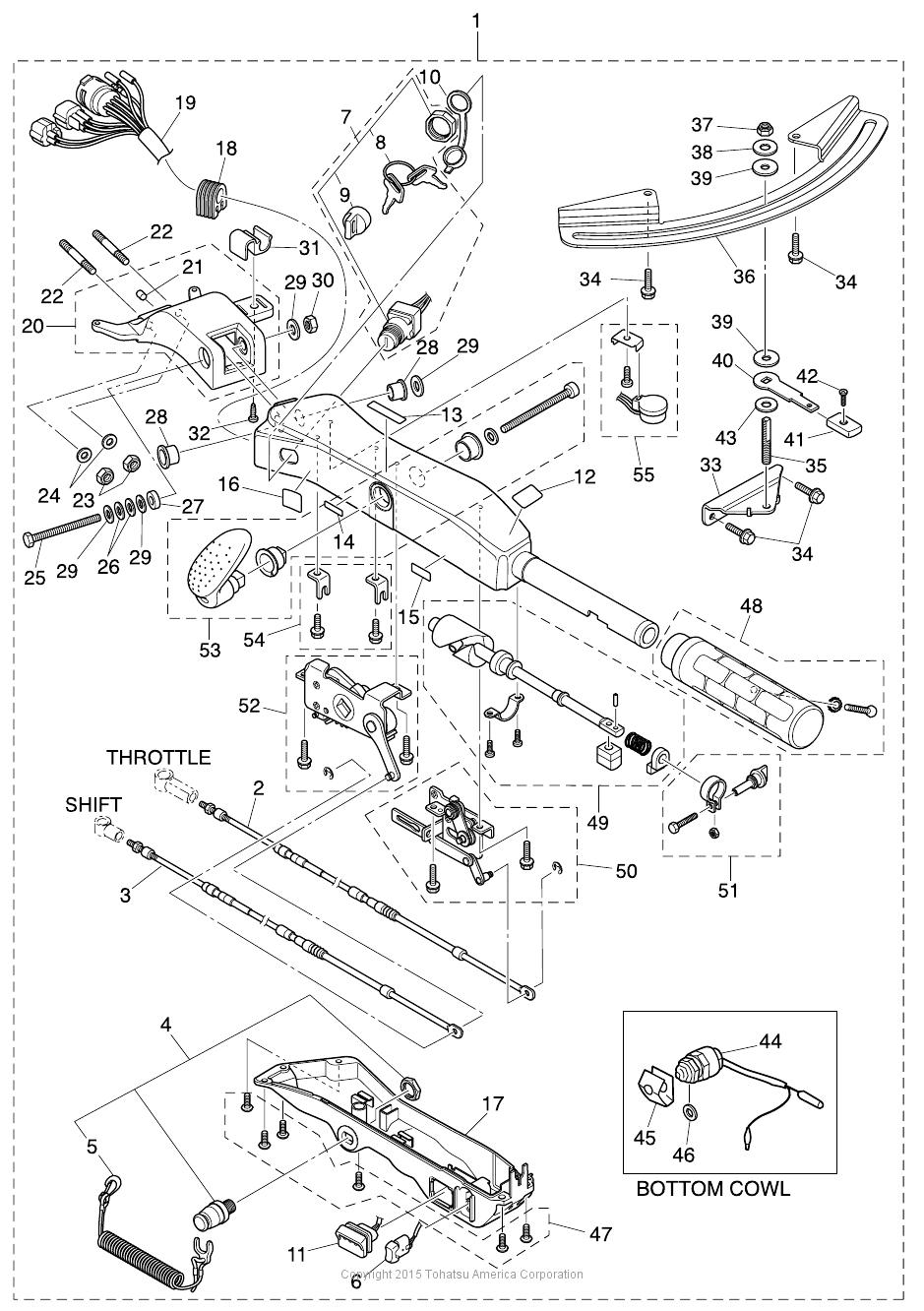 MD40B2 TILLER HANDLE (MULTI-FUNCTION)