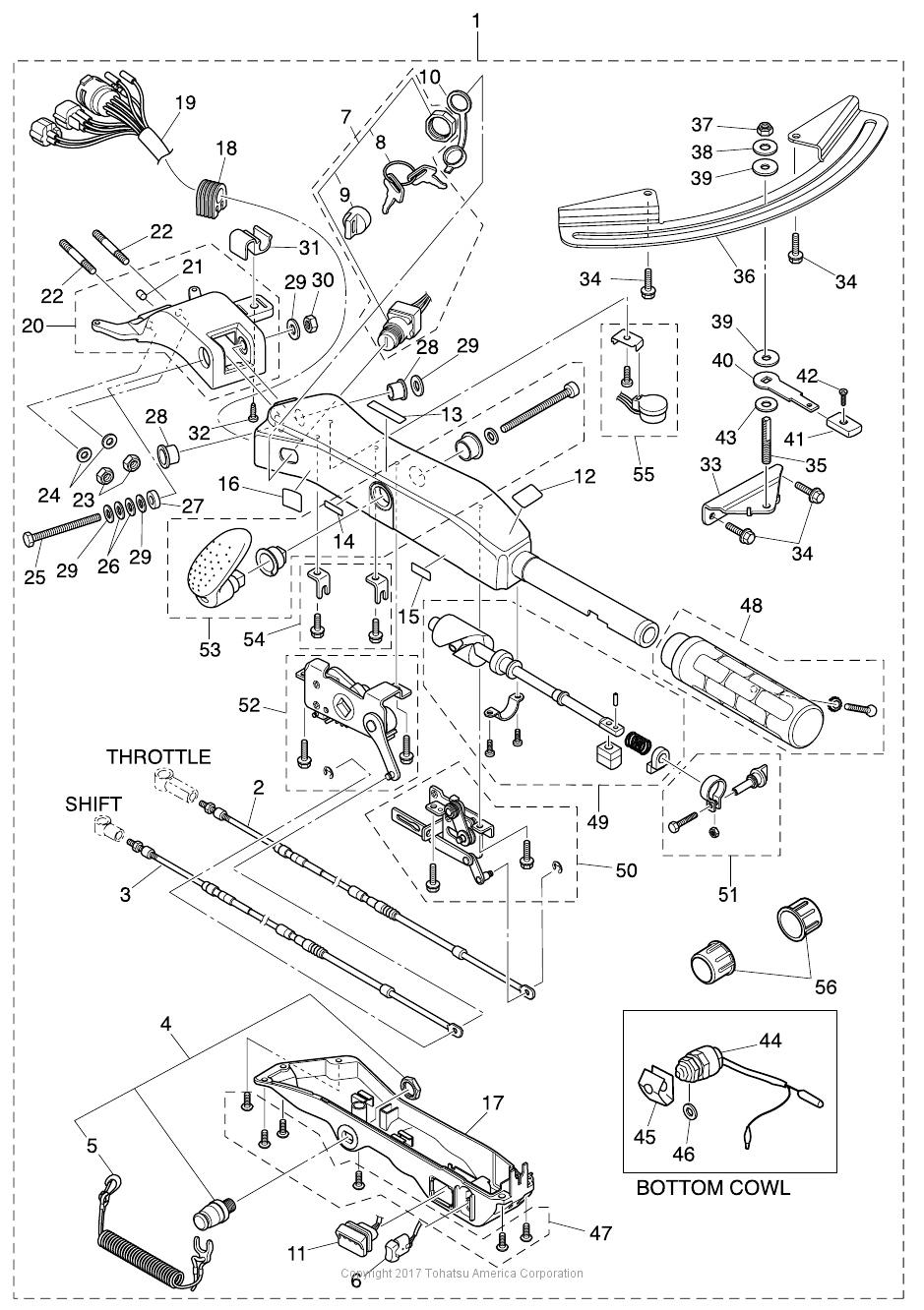 MD40B2 TILLER HANDLE (MULTI-FUNCTION)