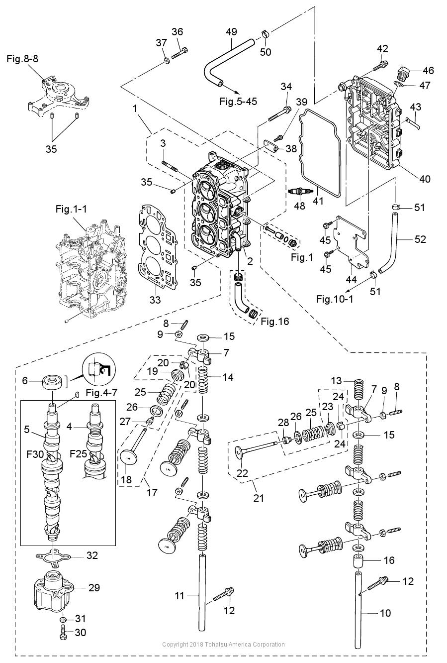 MFS30C CYLINDER HEAD & OIL PUMP