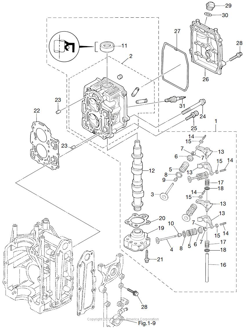 MFS8B CYLINDER HEAD & OIL PUMP