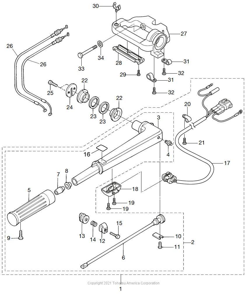 MFS8B TILLER HANDLE
