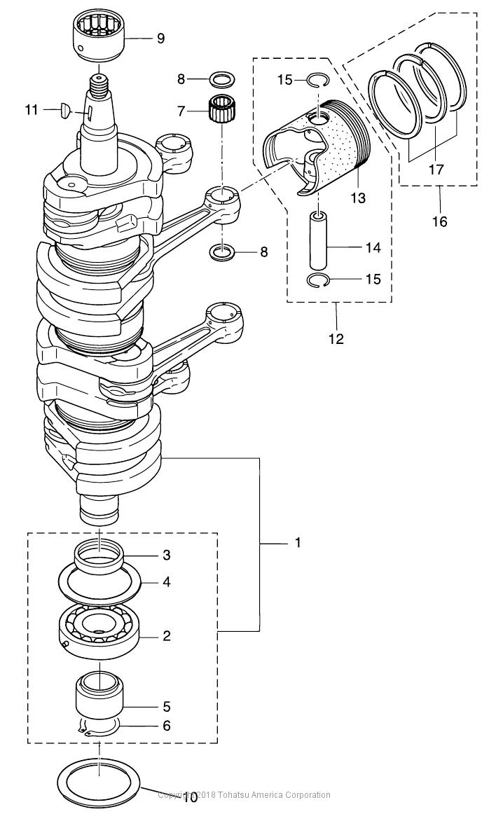 MD115A2 PISTON & CRANK SHAFT