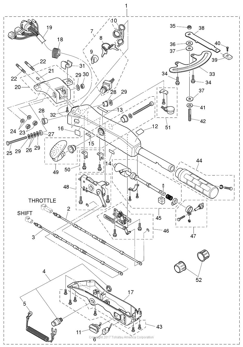 MFS40A TILLER HANDLE (MULTI-FUNCTION)