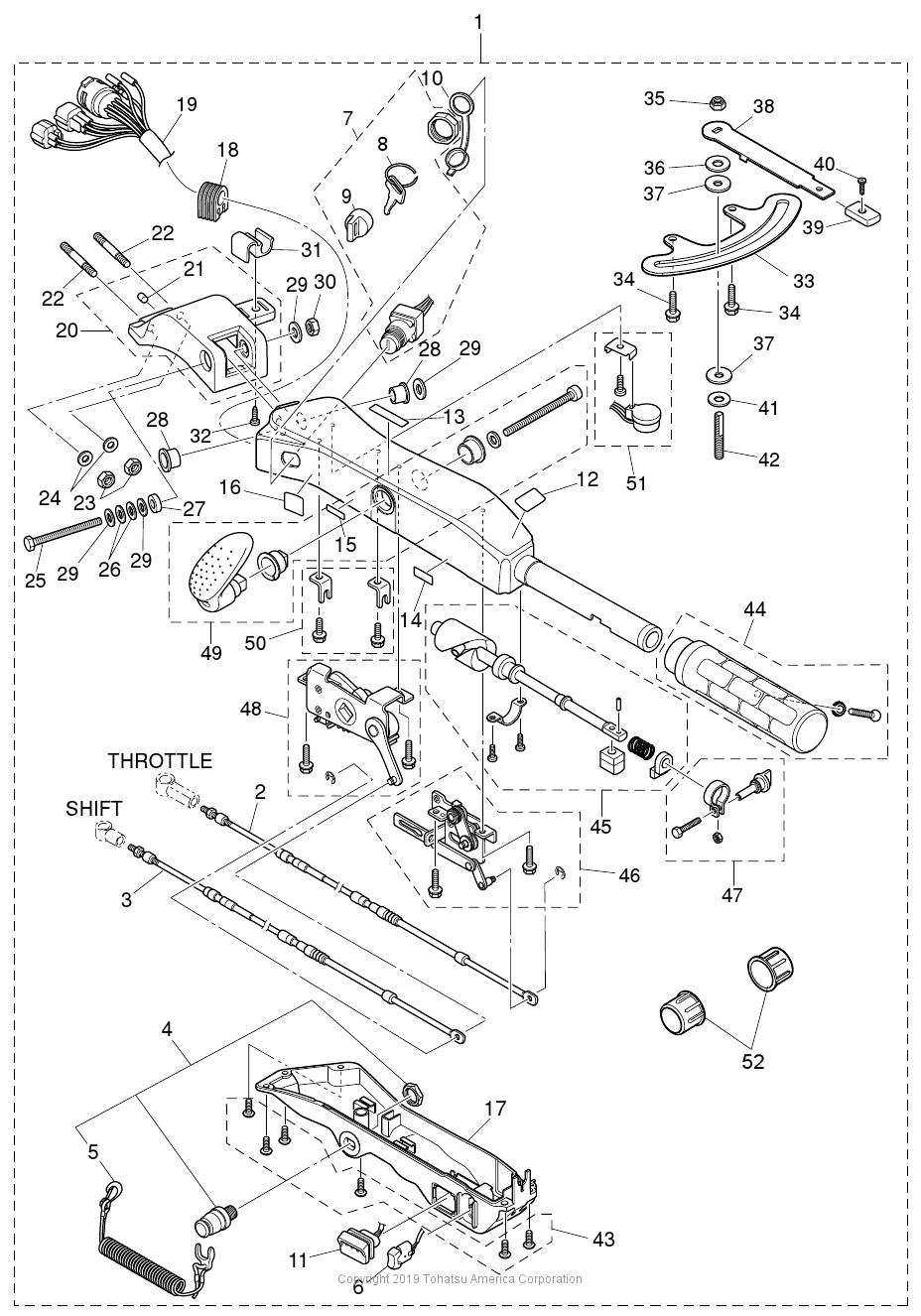 MFS40A TILLER HANDLE (MULTI-FUNCTION)