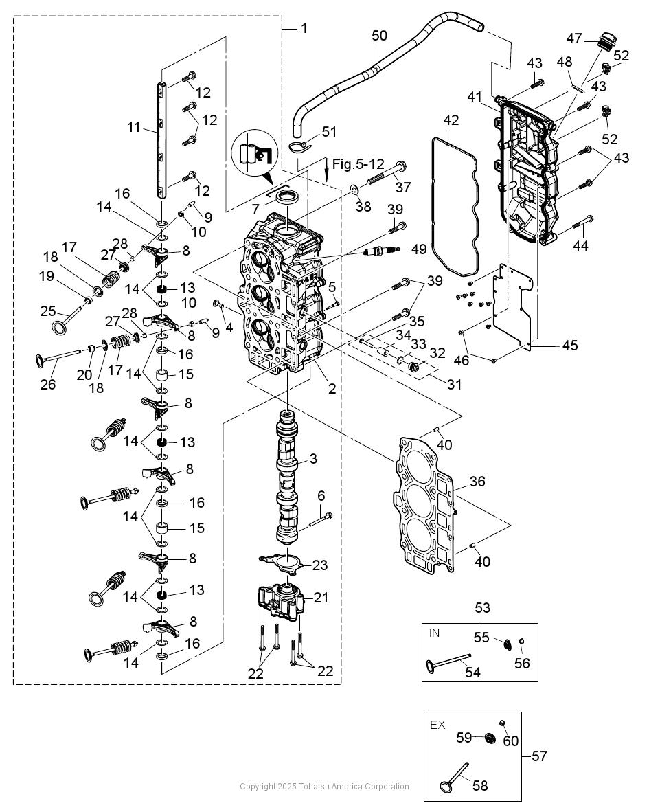 MFS40A CYLINDER HEAD & OIL PUMP