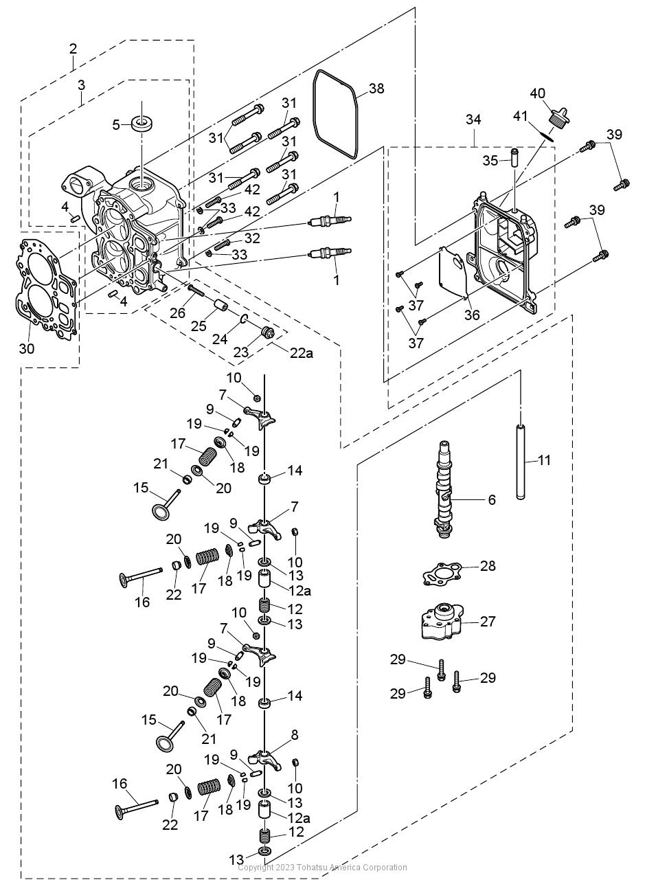 MFS20E CYLINDER HEAD & OIL PUMP