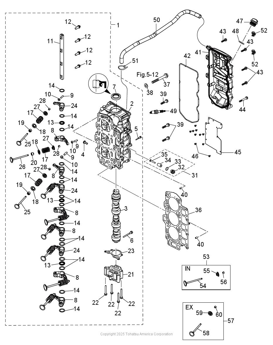 MFS60A CYLINDER HEAD & OIL PUMP