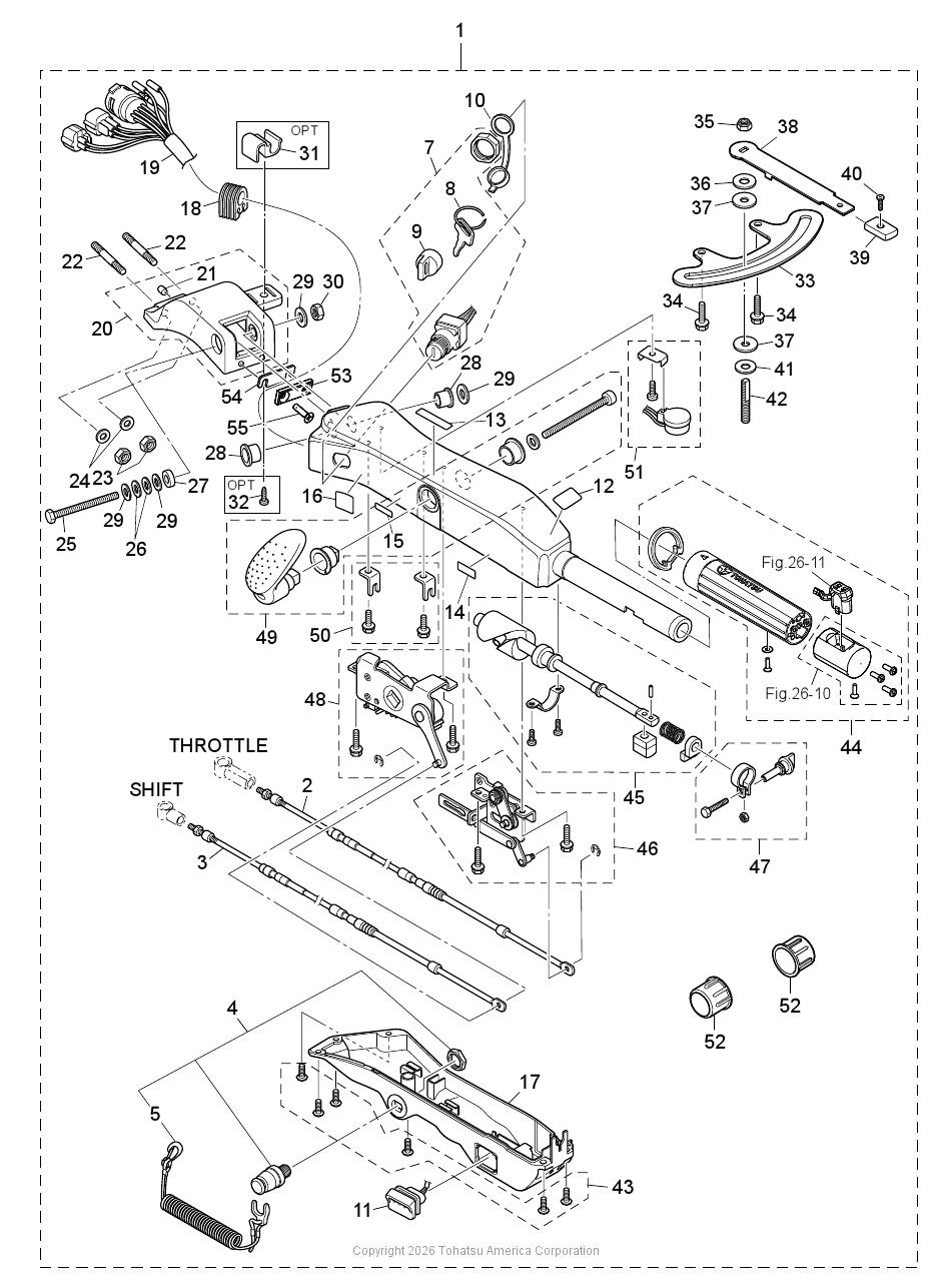 MFS60A TILLER HANDLE (MULTI-FUNCTION)