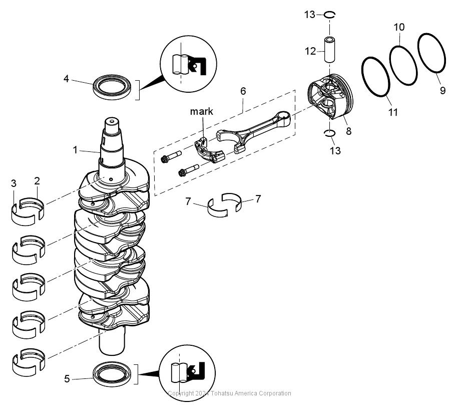 MFS75A PISTON & CRANK SHAFT