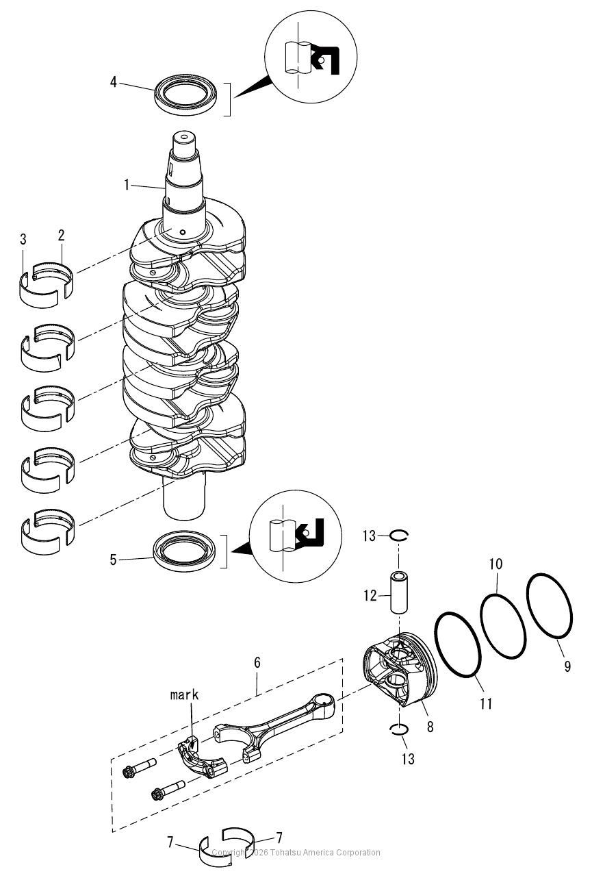 MFS75A PISTON & CRANK SHAFT