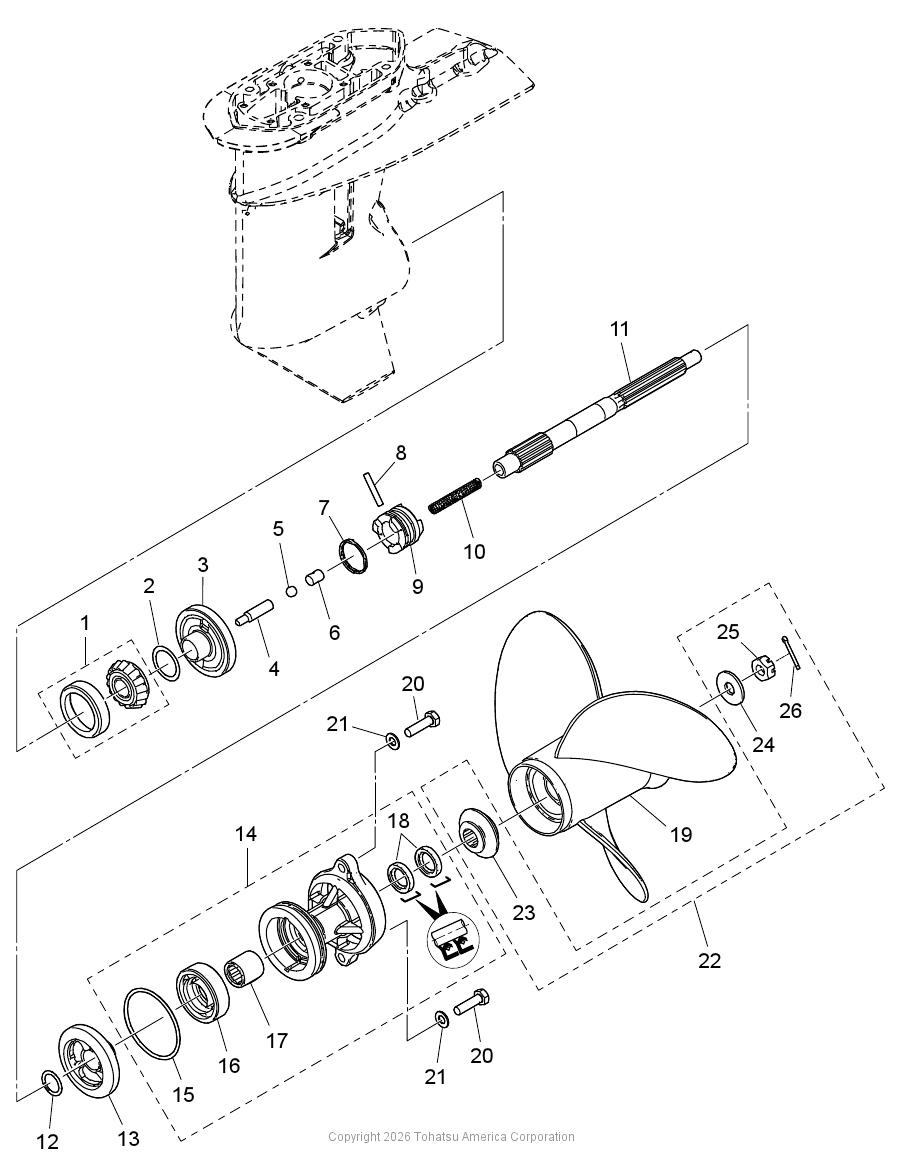 MFS25D GEAR CASE (PROPELLER SHAFT)